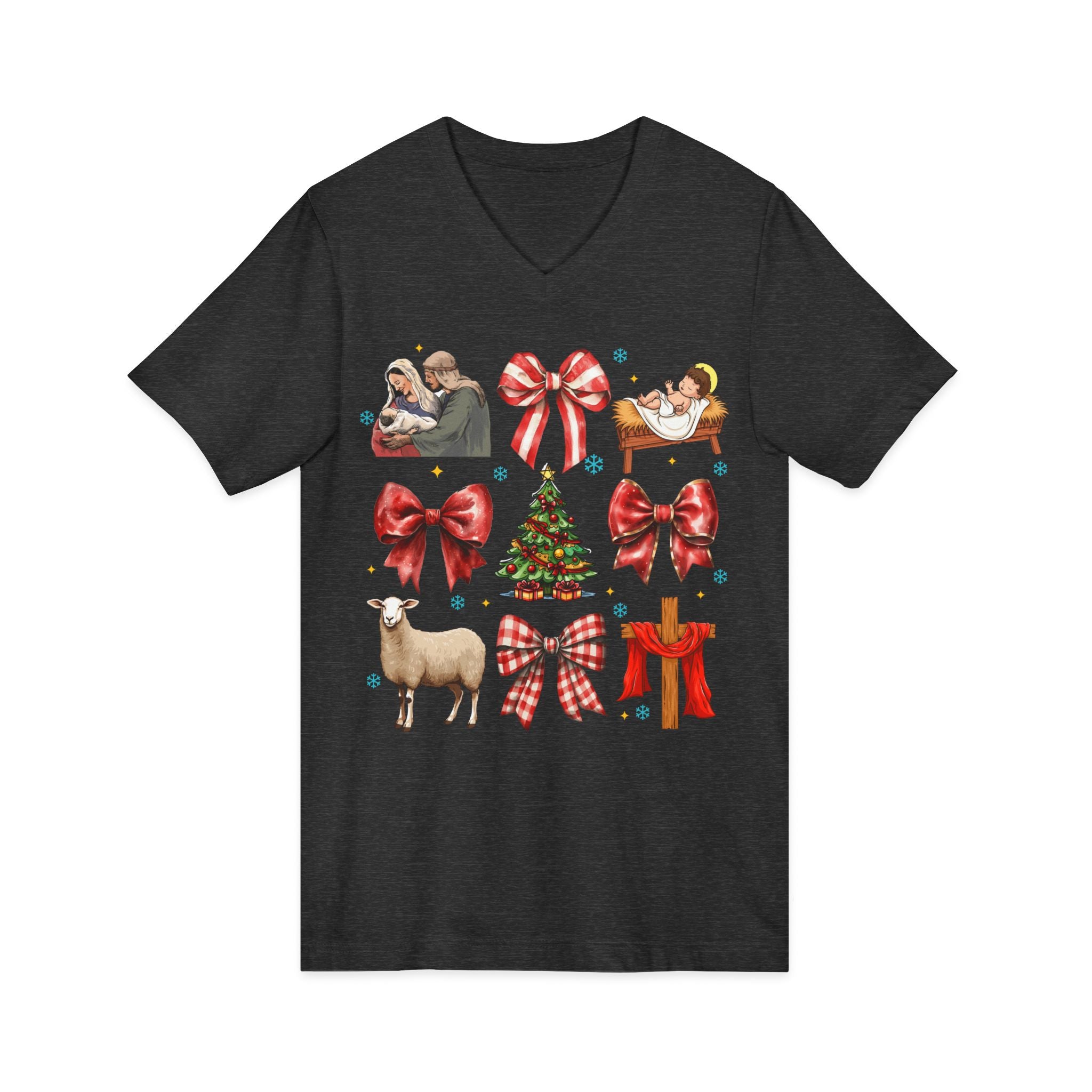 Nativity Christmas Shirt • Bella Canvas Christian Tee • Manger Scene T-Shirt • Faith Christmas Top • Holiday Jesus Shirt for Women