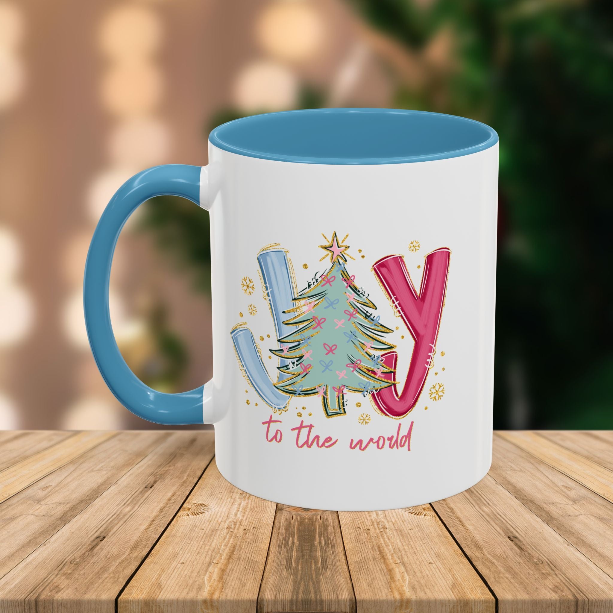 Custom Teacher Mug • Joy to the World Christmas Mug • Personalized Message on Back • Holiday Teacher Gift • 11oz or 15oz Coffee Cup