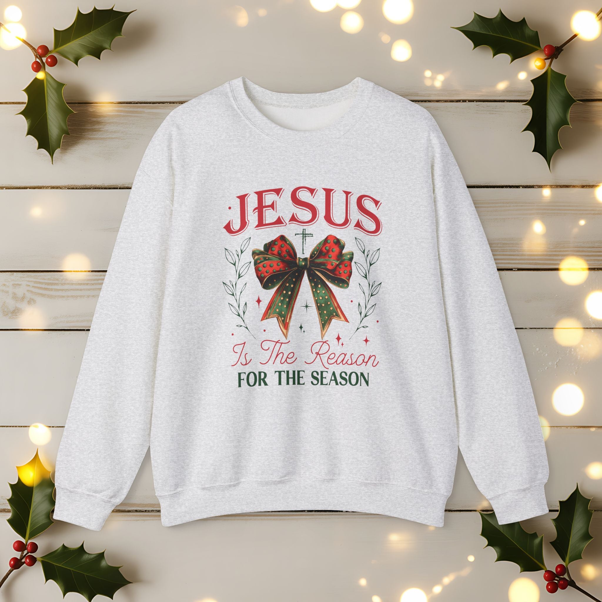 Jesus Is The Reason For The Season Sweatshirt | Christian Christmas Crewneck | Faith Holiday Sweater | Religious Xmas Gift | Nativity Christian Apparel