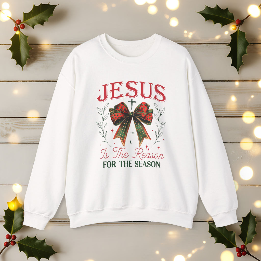 Jesus Is The Reason For The Season Sweatshirt | Christian Christmas Crewneck | Faith Holiday Sweater | Religious Xmas Gift | Nativity Christian Apparel
