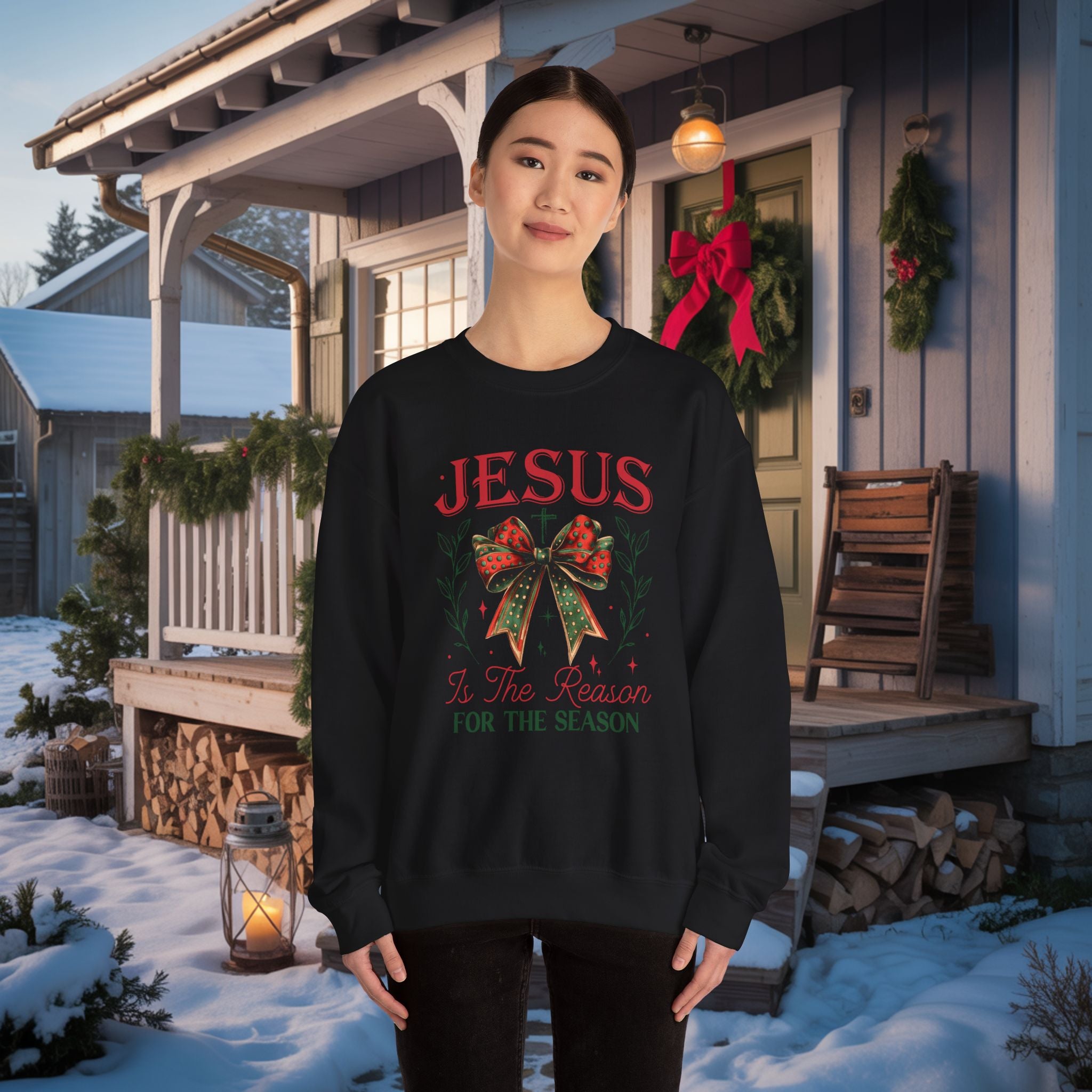 Jesus Is The Reason For The Season Sweatshirt | Christian Christmas Crewneck | Faith Holiday Sweater | Religious Xmas Gift | Nativity Christian Apparel