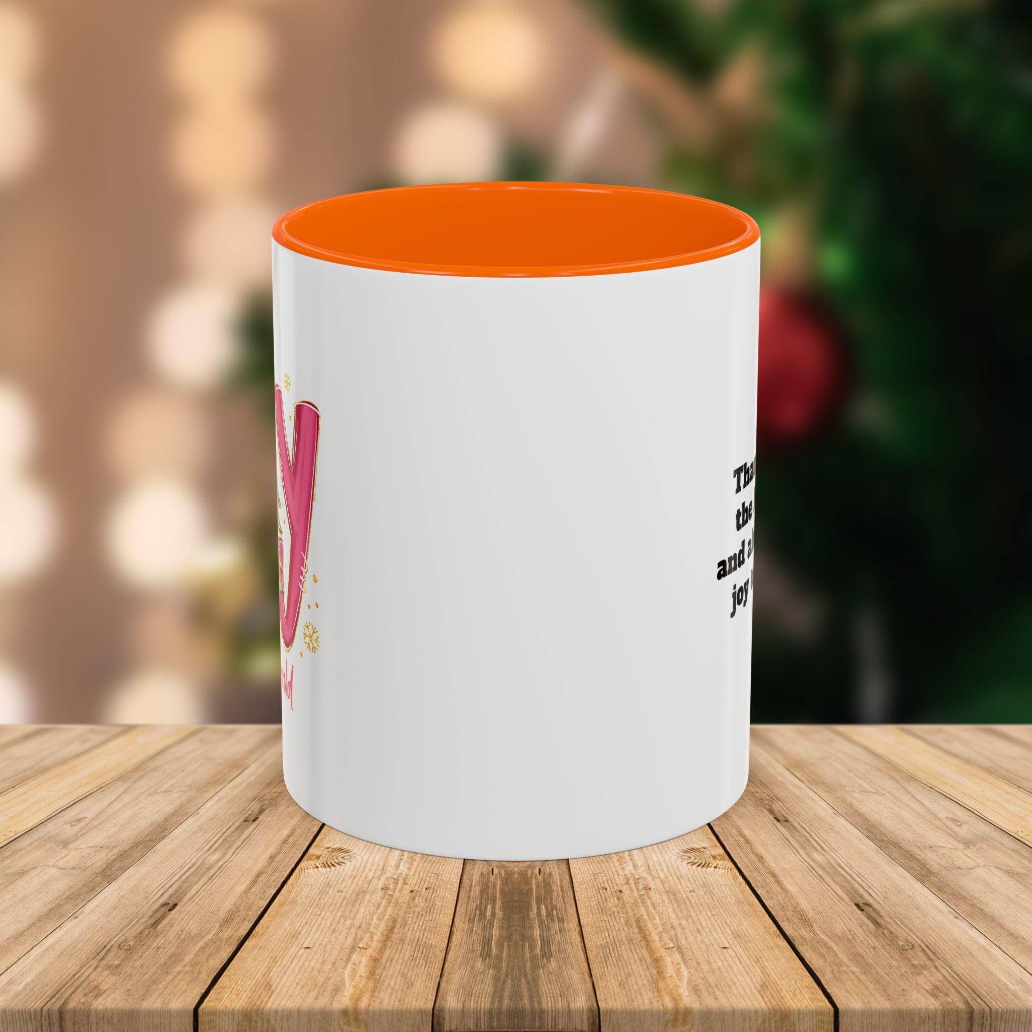 Custom Teacher Mug • Joy to the World Christmas Mug • Personalized Message on Back • Holiday Teacher Gift • 11oz or 15oz Coffee Cup