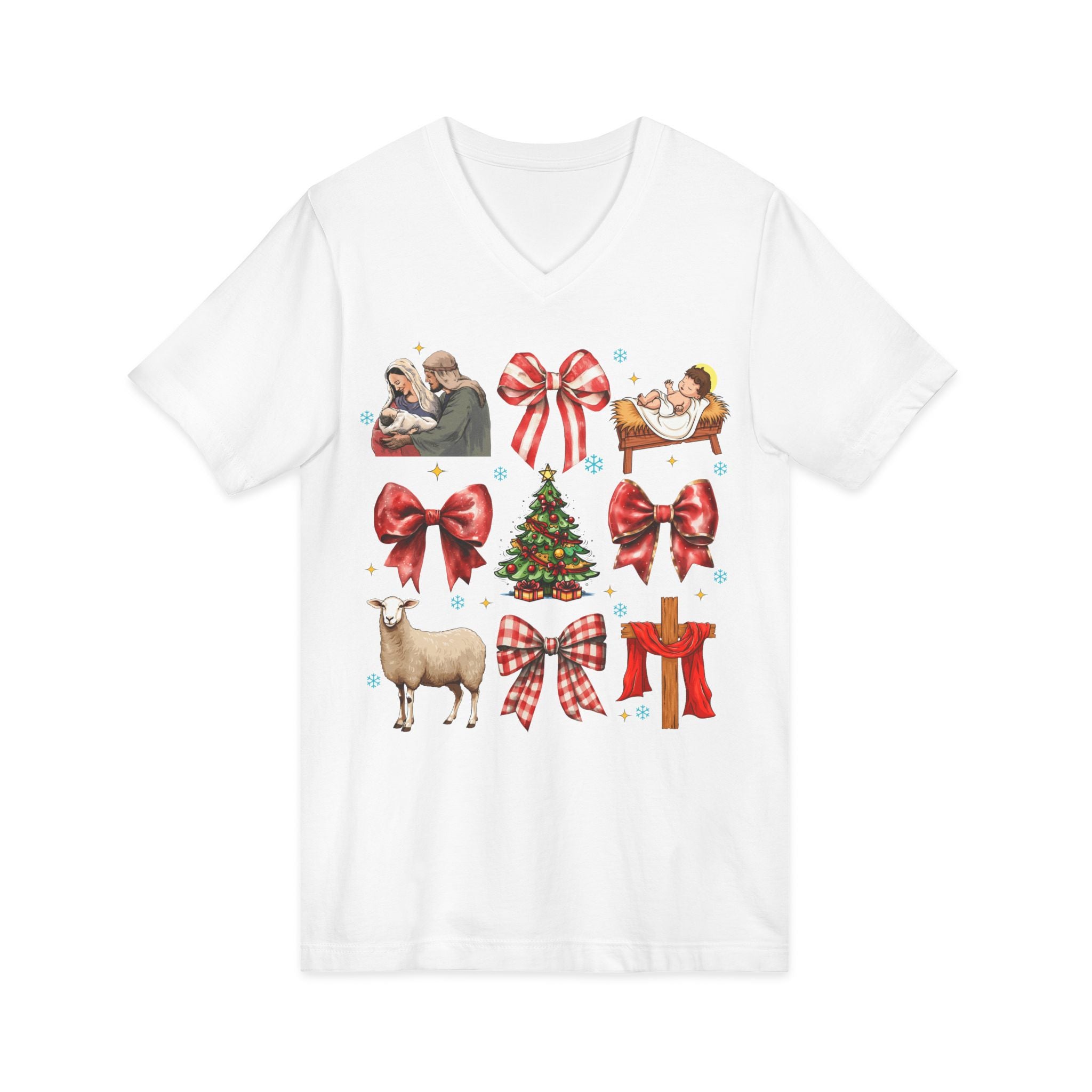 Nativity Christmas Shirt • Bella Canvas Christian Tee • Manger Scene T-Shirt • Faith Christmas Top • Holiday Jesus Shirt for Women