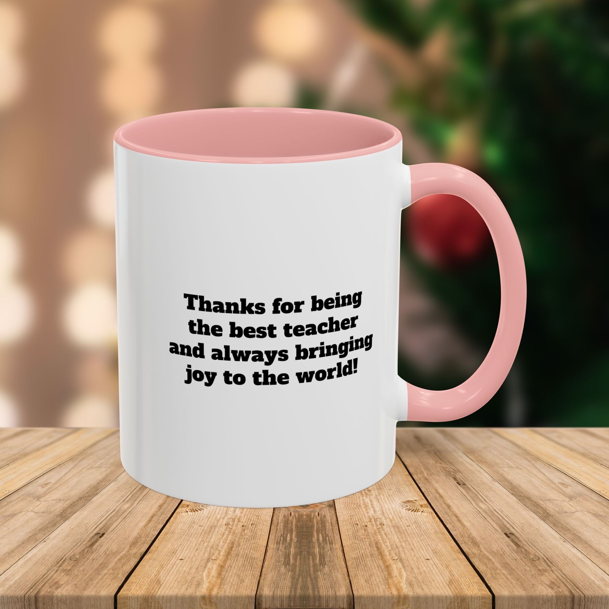Custom Teacher Mug • Joy to the World Christmas Mug • Personalized Message on Back • Holiday Teacher Gift • 11oz or 15oz Coffee Cup
