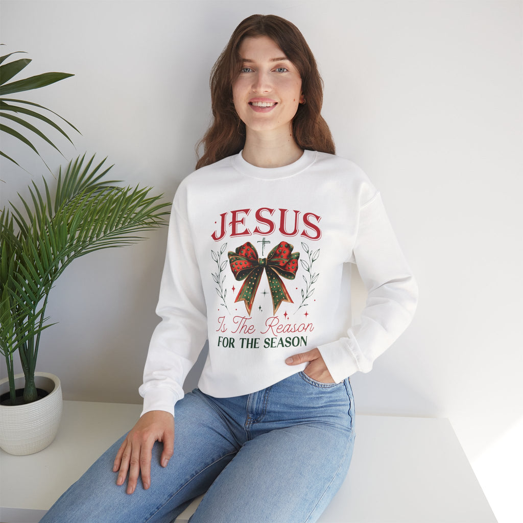 Jesus Is The Reason For The Season Sweatshirt | Christian Christmas Crewneck | Faith Holiday Sweater | Religious Xmas Gift | Nativity Christian Apparel