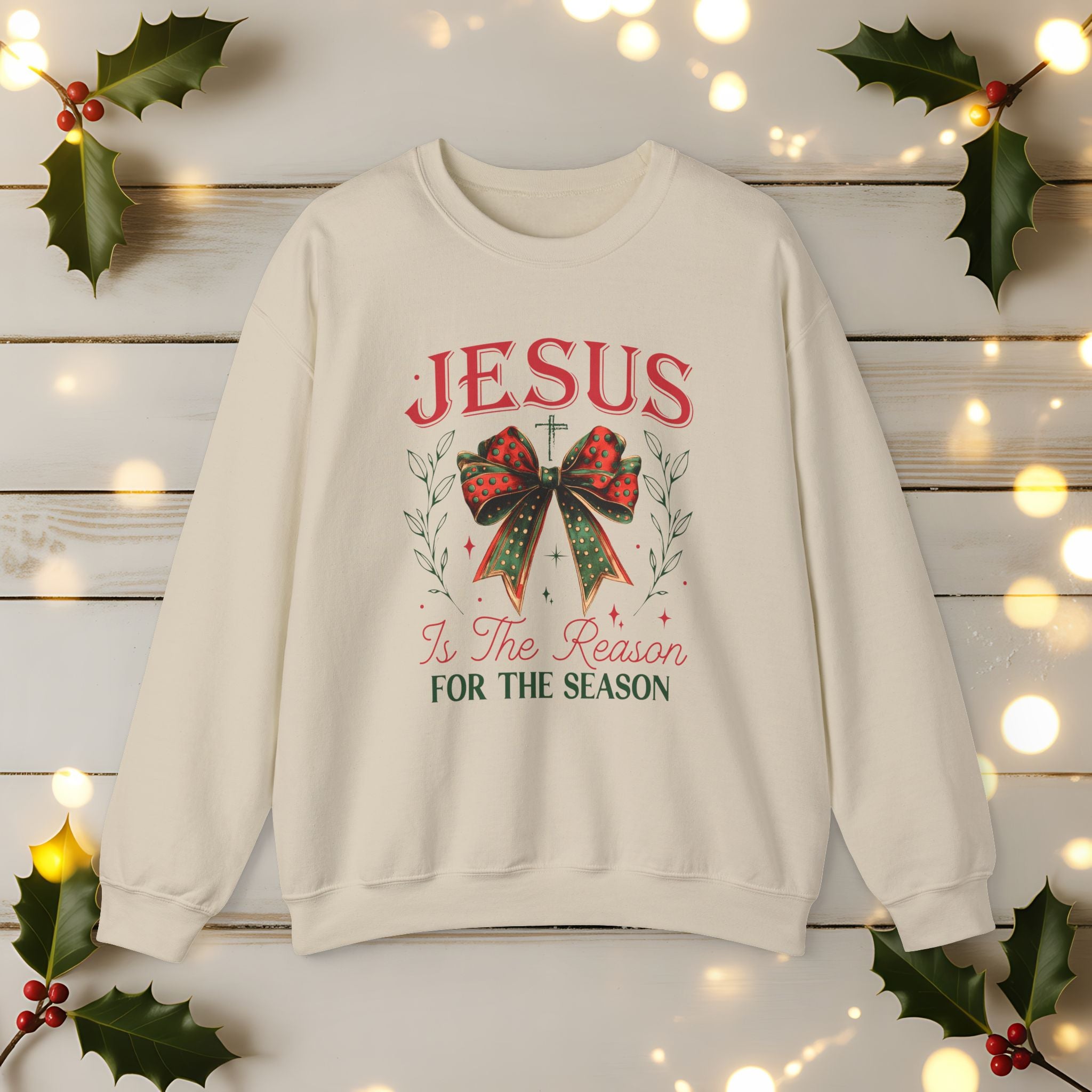 Jesus Is The Reason For The Season Sweatshirt | Christian Christmas Crewneck | Faith Holiday Sweater | Religious Xmas Gift | Nativity Christian Apparel