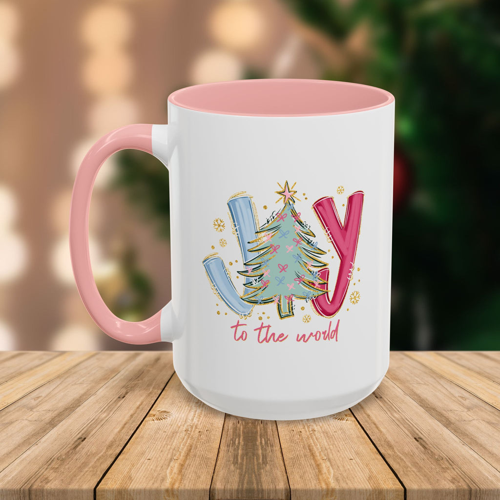 Custom Teacher Mug • Joy to the World Christmas Mug • Personalized Message on Back • Holiday Teacher Gift • 11oz or 15oz Coffee Cup