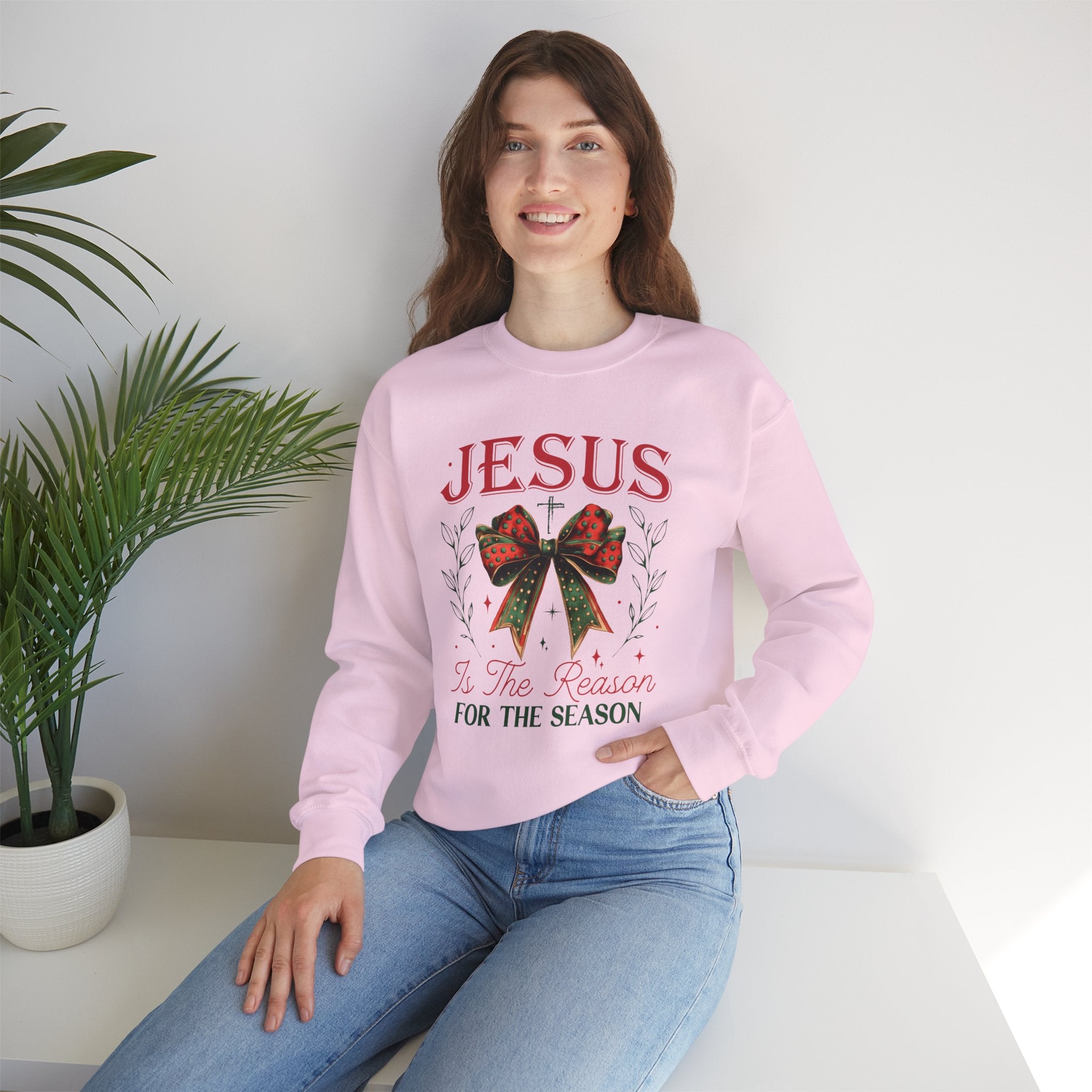 Jesus Is The Reason For The Season Sweatshirt | Christian Christmas Crewneck | Faith Holiday Sweater | Religious Xmas Gift | Nativity Christian Apparel