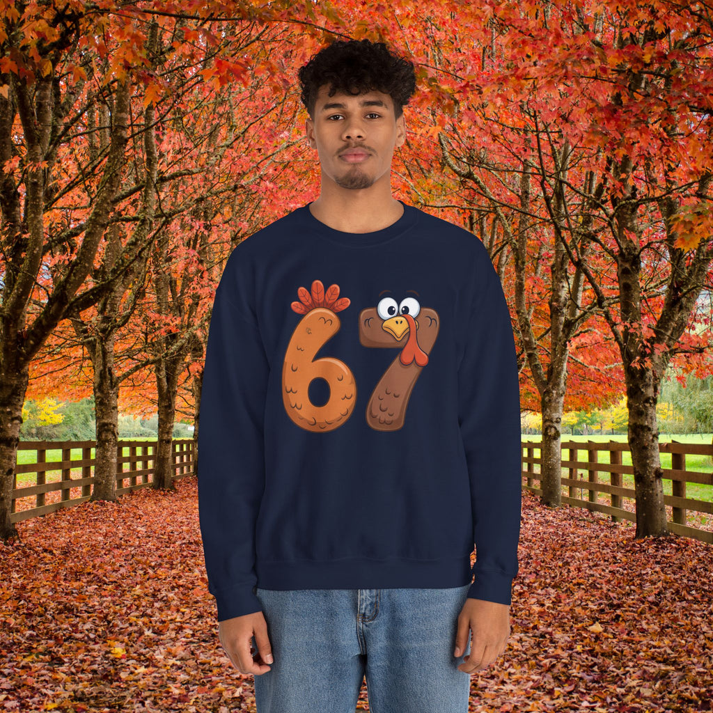 Funny 67 Turkey Thanksgiving Sweatshirt • Teacher Thanksgiving Shirt • Cute Fall Turkey Crewneck • Fall Classroom Shirt • Thanksgiving Outfit