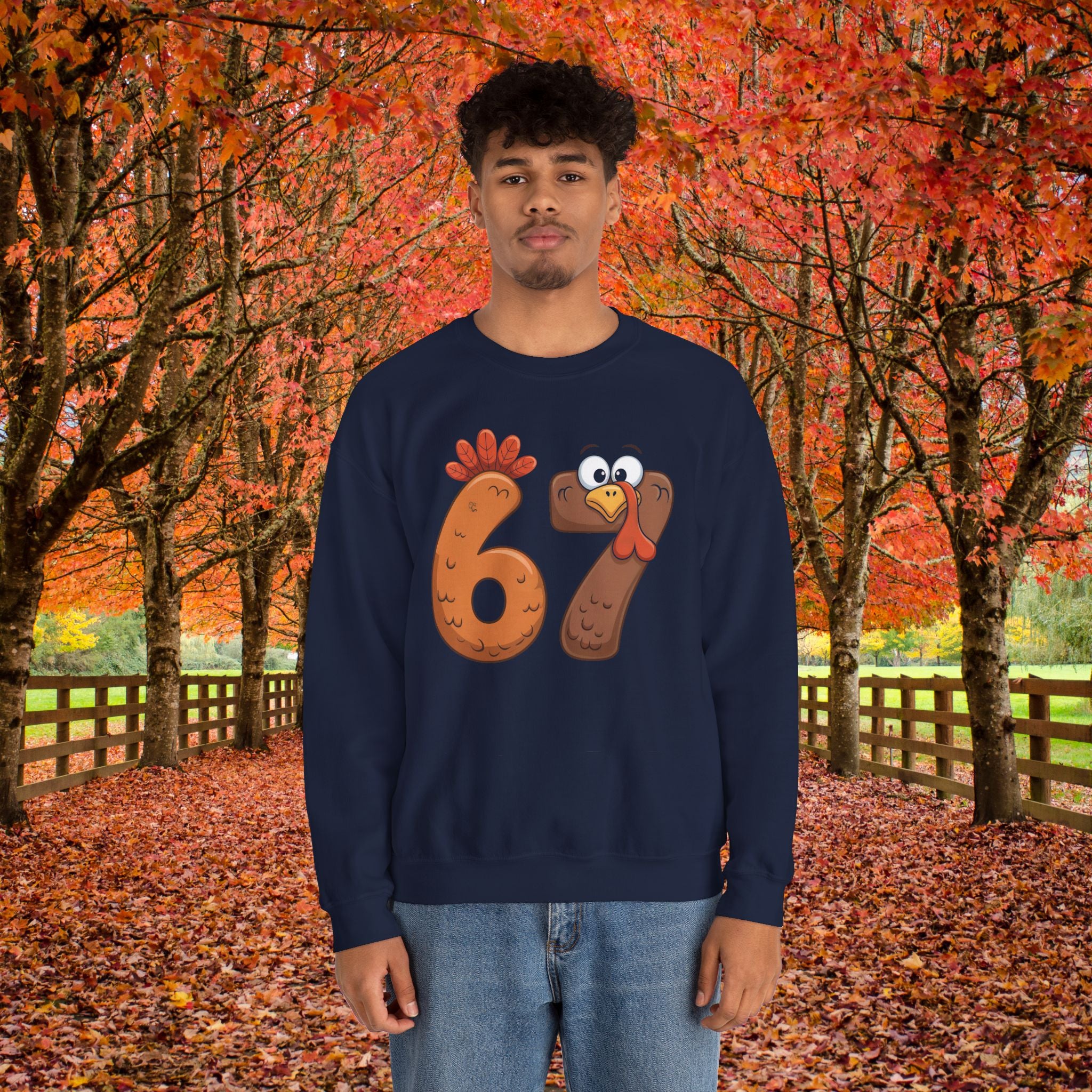 Funny 67 Turkey Thanksgiving Sweatshirt • Teacher Thanksgiving Shirt • Cute Fall Turkey Crewneck • Fall Classroom Shirt • Thanksgiving Outfit