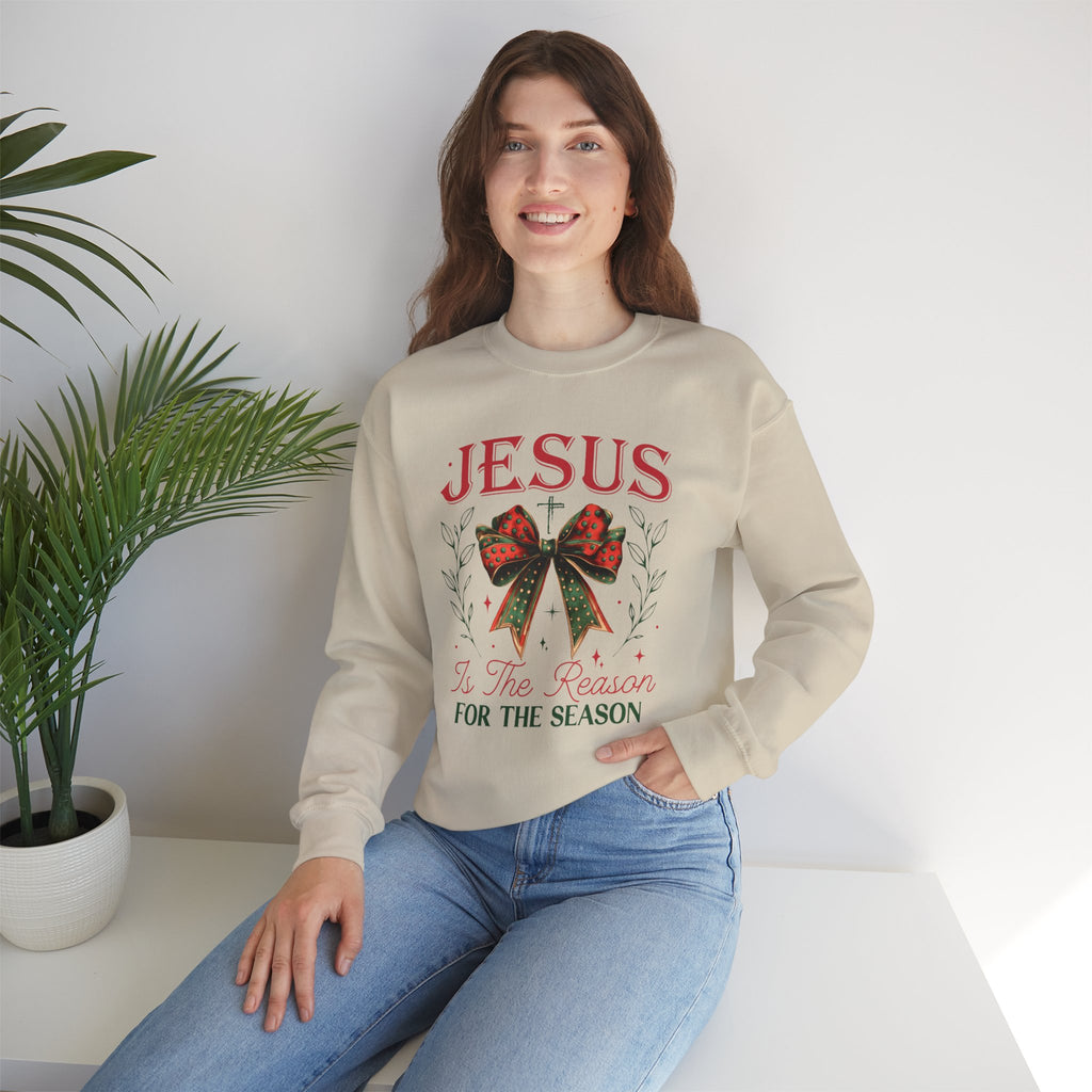 Jesus Is The Reason For The Season Sweatshirt | Christian Christmas Crewneck | Faith Holiday Sweater | Religious Xmas Gift | Nativity Christian Apparel