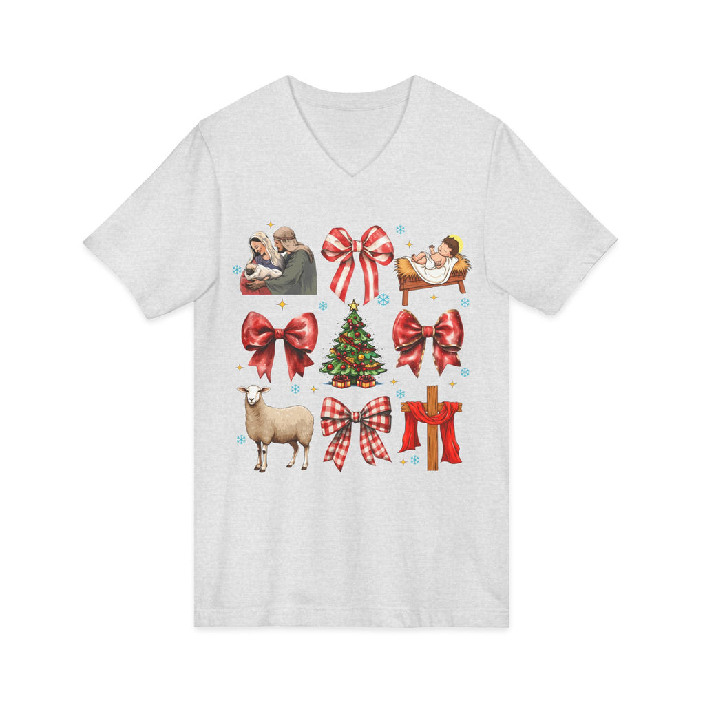 Nativity Christmas Shirt • Bella Canvas Christian Tee • Manger Scene T-Shirt • Faith Christmas Top • Holiday Jesus Shirt for Women