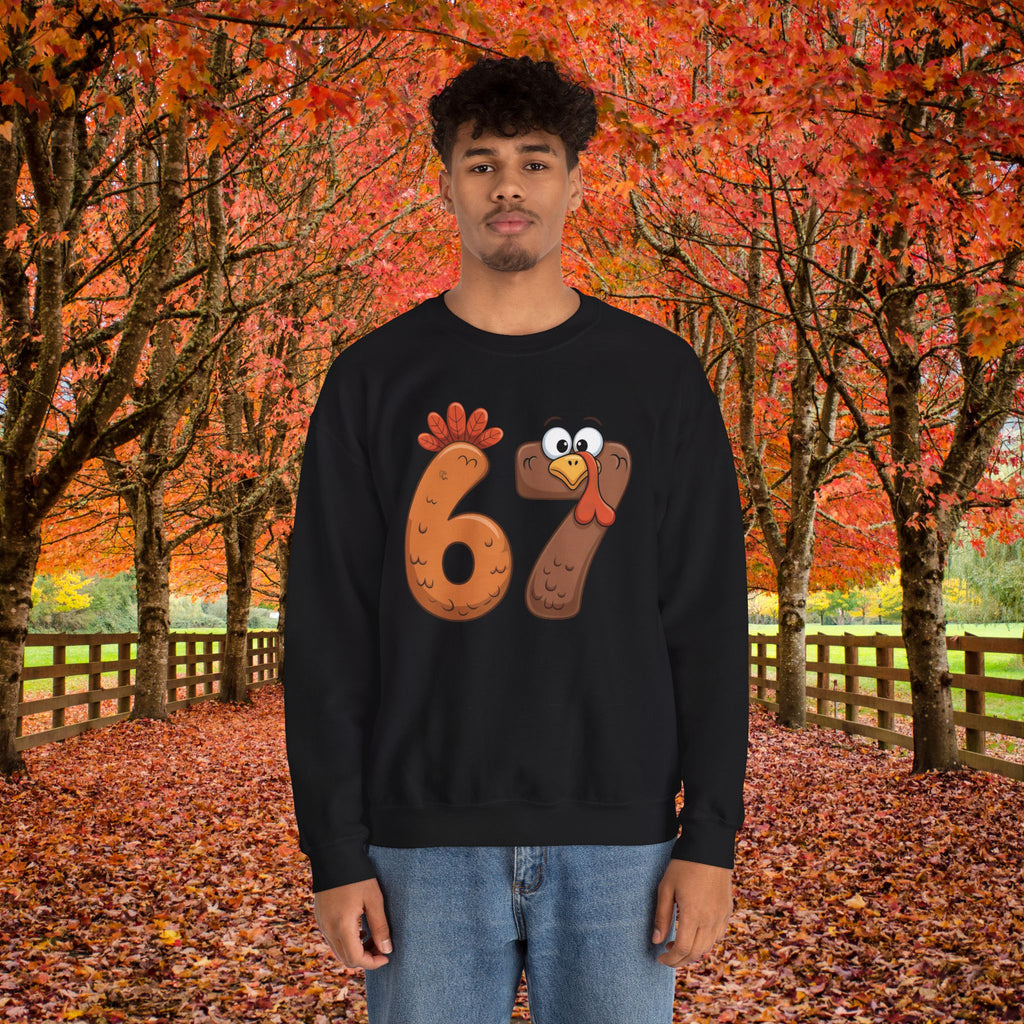 Funny 67 Turkey Thanksgiving Sweatshirt • Teacher Thanksgiving Shirt • Cute Fall Turkey Crewneck • Fall Classroom Shirt • Thanksgiving Outfit