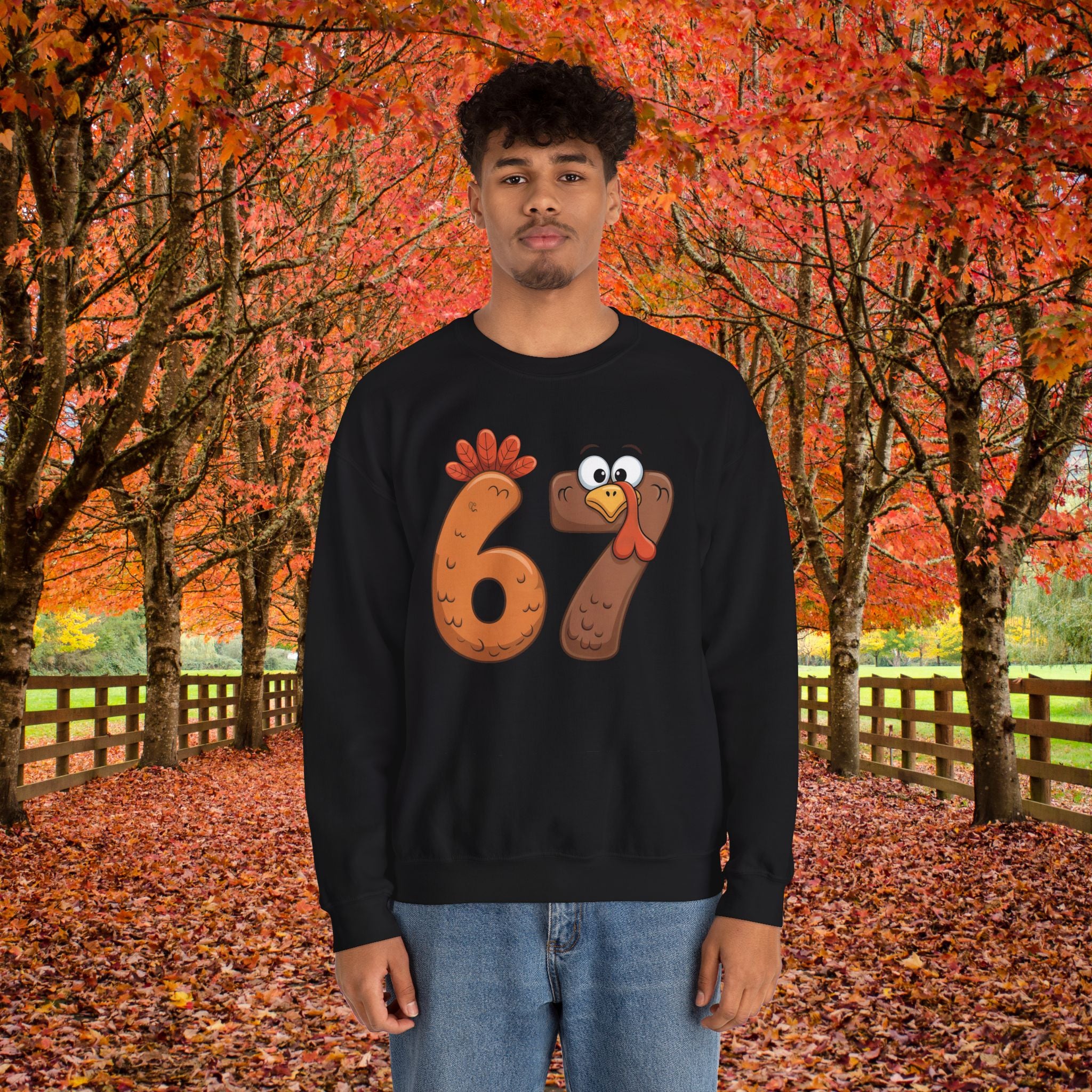 Funny 67 Turkey Thanksgiving Sweatshirt • Teacher Thanksgiving Shirt • Cute Fall Turkey Crewneck • Fall Classroom Shirt • Thanksgiving Outfit