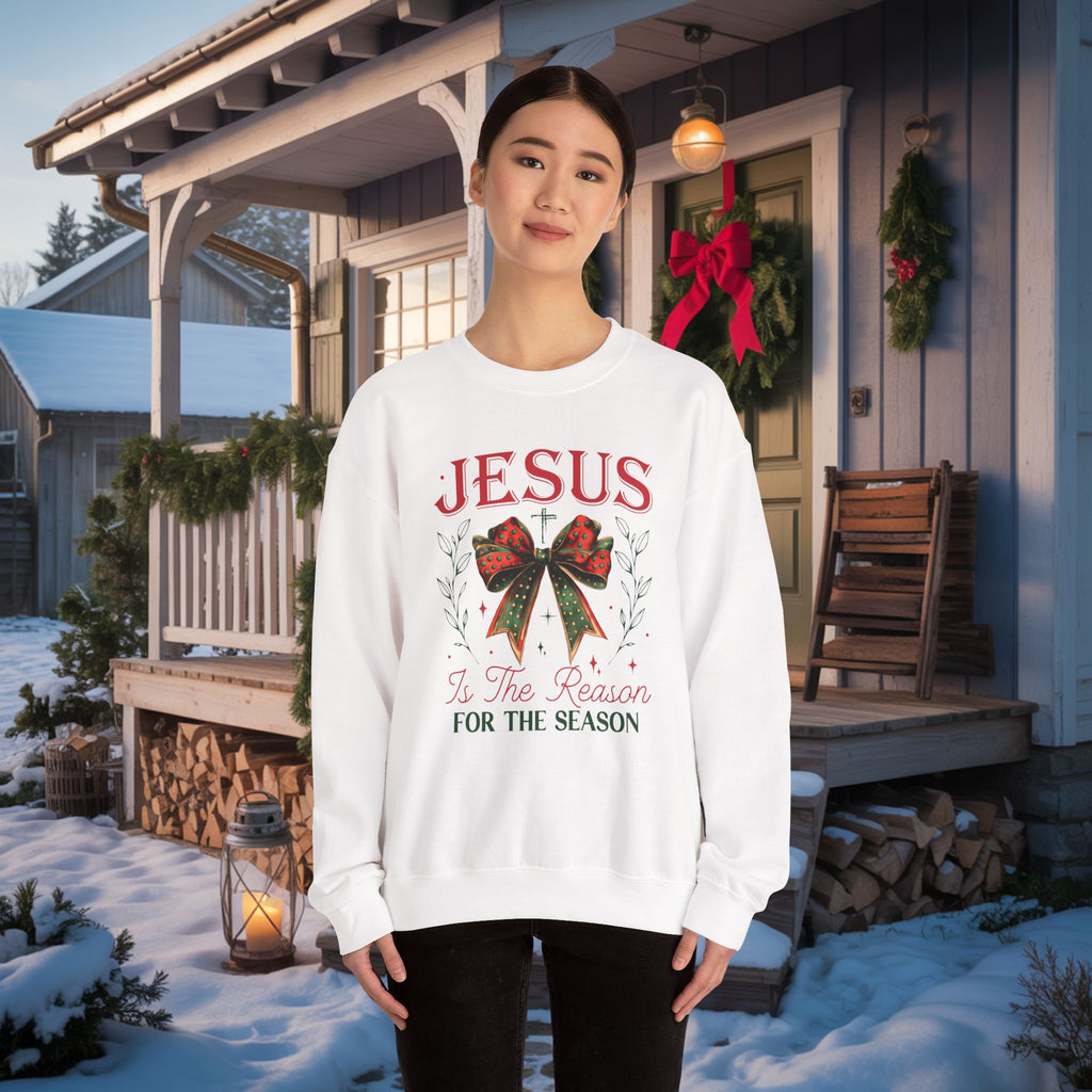 Jesus Is The Reason For The Season Sweatshirt | Christian Christmas Crewneck | Faith Holiday Sweater | Religious Xmas Gift | Nativity Christian Apparel