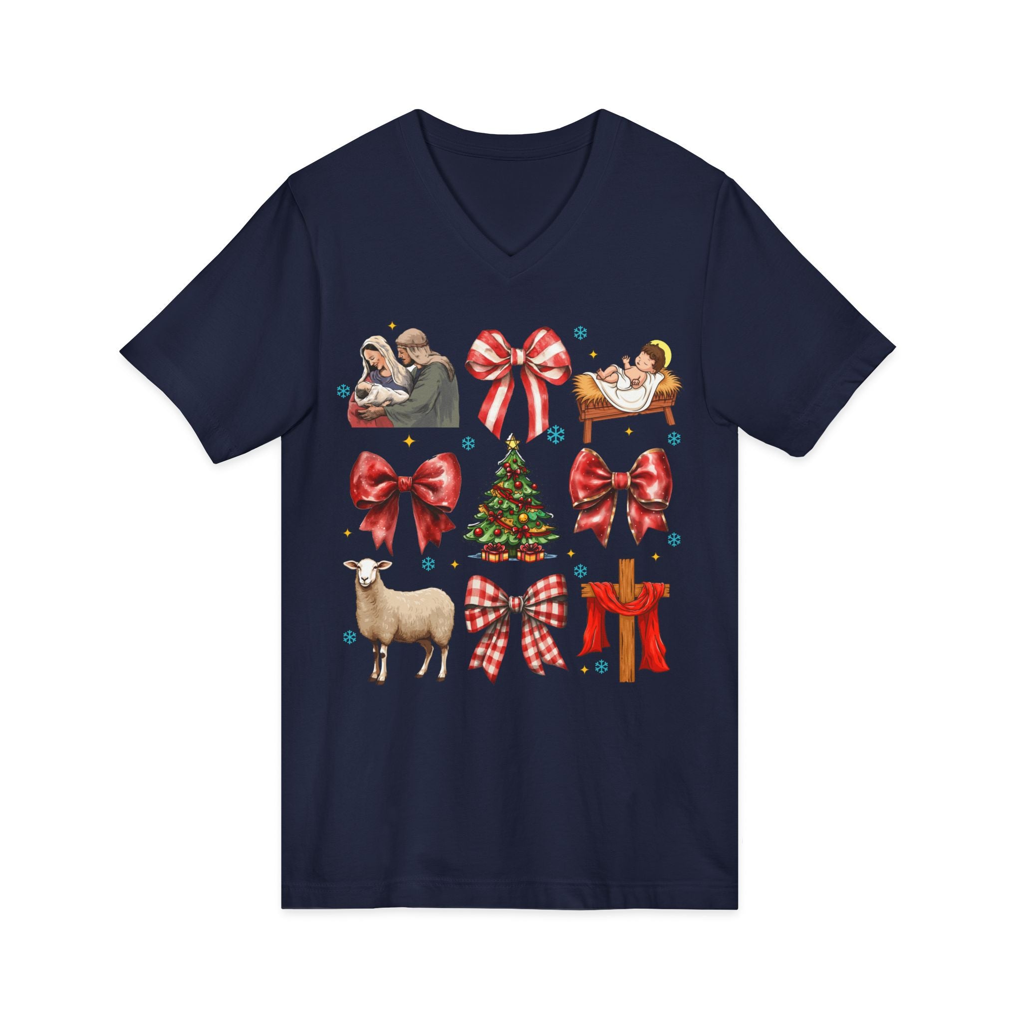 Nativity Christmas Shirt • Bella Canvas Christian Tee • Manger Scene T-Shirt • Faith Christmas Top • Holiday Jesus Shirt for Women