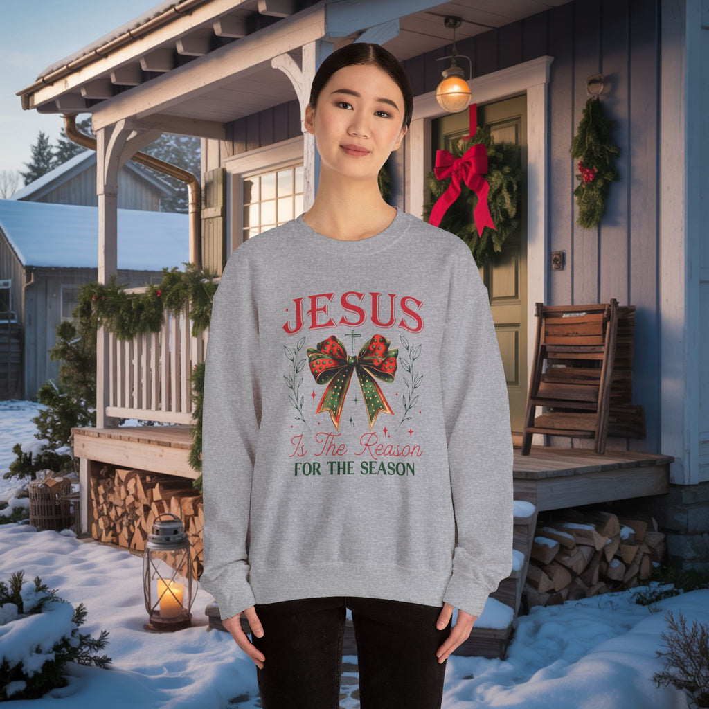 Jesus Is The Reason For The Season Sweatshirt | Christian Christmas Crewneck | Faith Holiday Sweater | Religious Xmas Gift | Nativity Christian Apparel