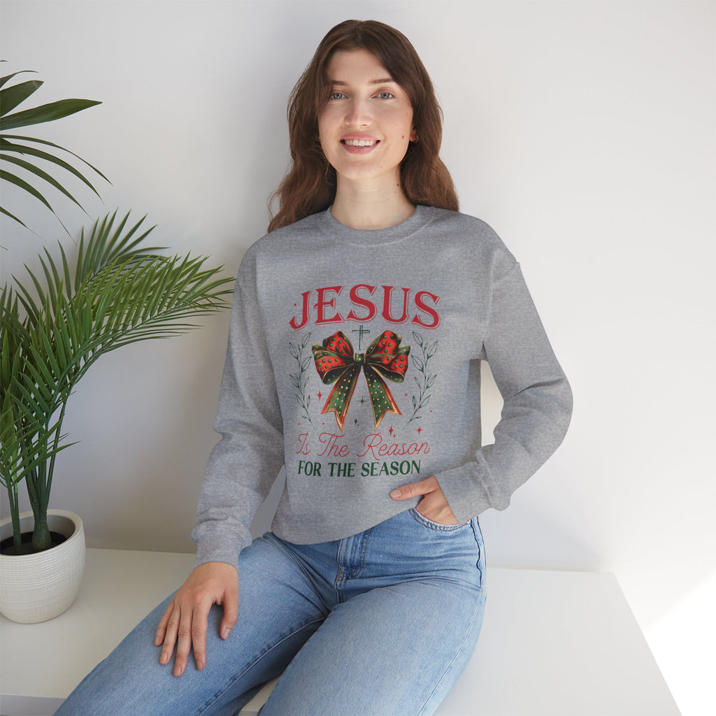 Jesus Is The Reason For The Season Sweatshirt | Christian Christmas Crewneck | Faith Holiday Sweater | Religious Xmas Gift | Nativity Christian Apparel