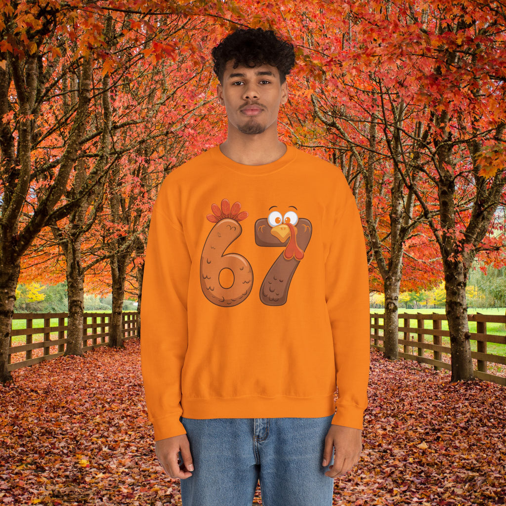 Funny 67 Turkey Thanksgiving Sweatshirt • Teacher Thanksgiving Shirt • Cute Fall Turkey Crewneck • Fall Classroom Shirt • Thanksgiving Outfit