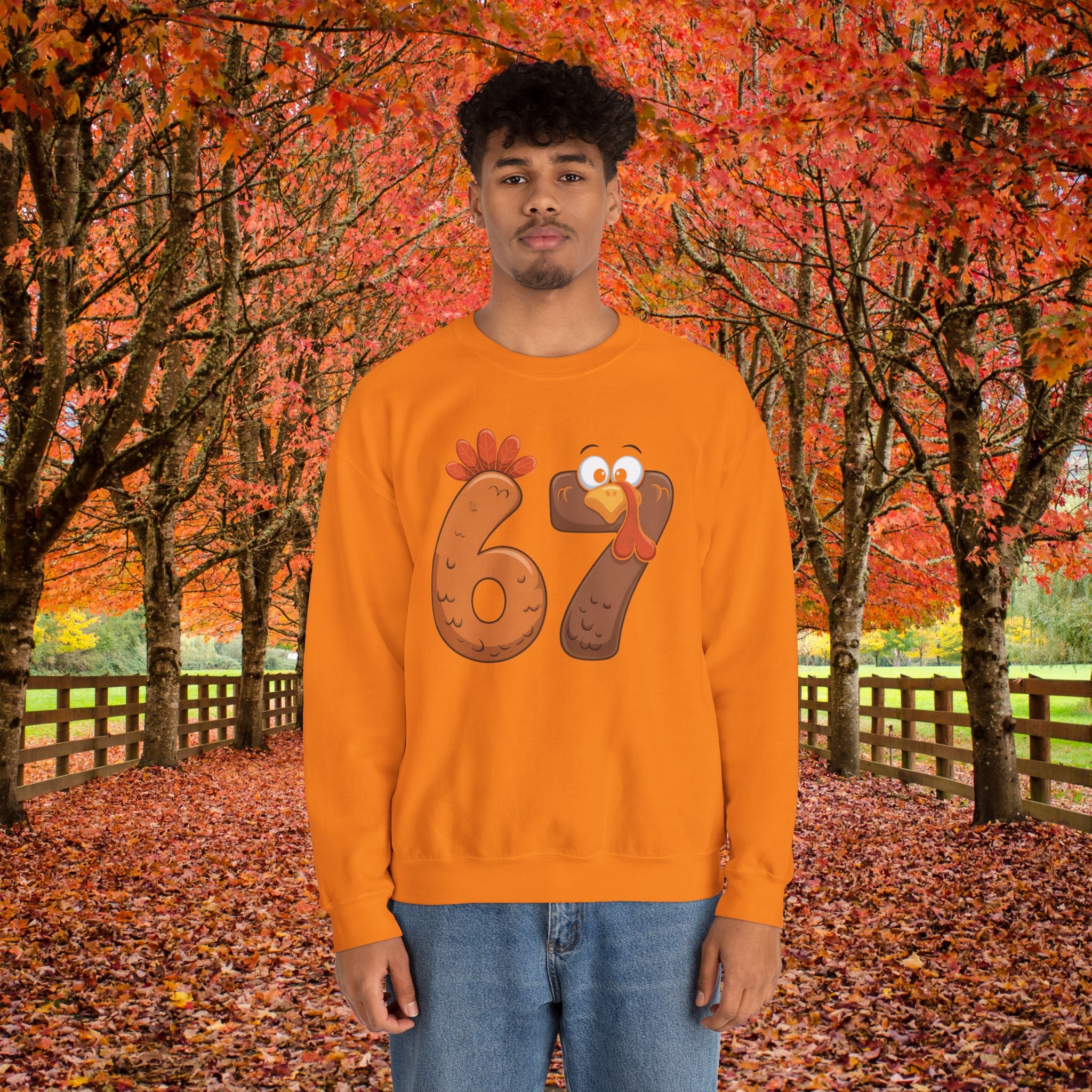 Funny 67 Turkey Thanksgiving Sweatshirt • Teacher Thanksgiving Shirt • Cute Fall Turkey Crewneck • Fall Classroom Shirt • Thanksgiving Outfit