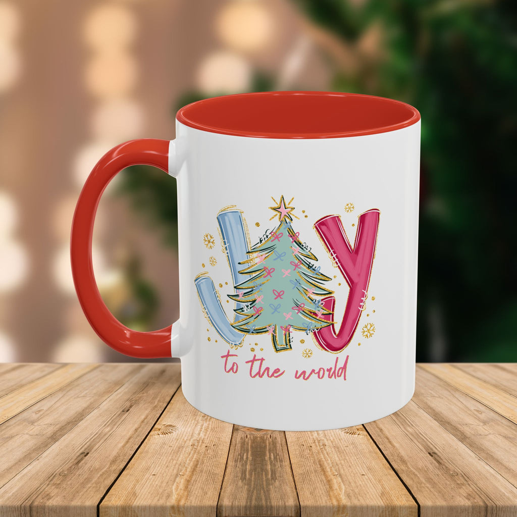 Custom Teacher Mug • Joy to the World Christmas Mug • Personalized Message on Back • Holiday Teacher Gift • 11oz or 15oz Coffee Cup