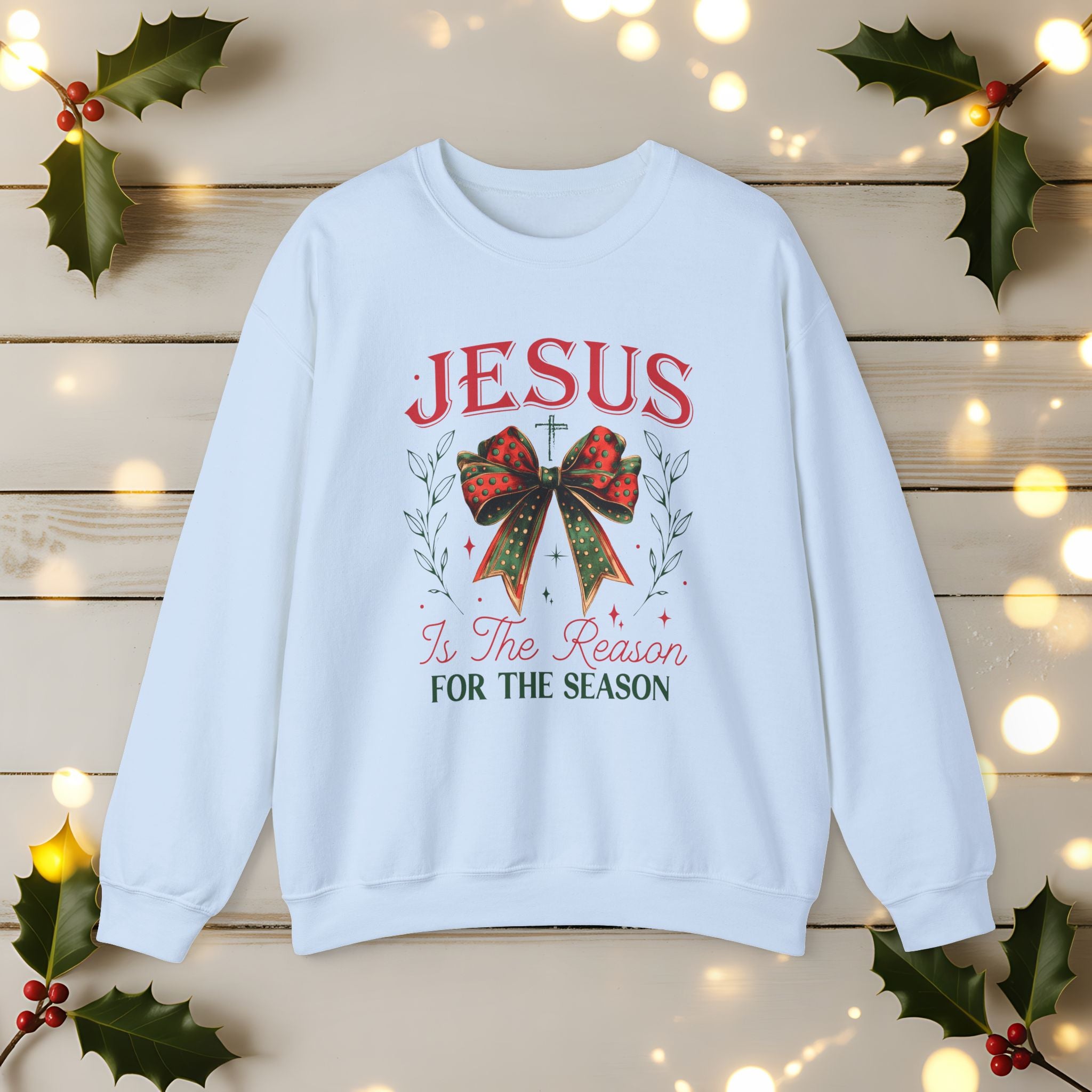 Jesus Is The Reason For The Season Sweatshirt | Christian Christmas Crewneck | Faith Holiday Sweater | Religious Xmas Gift | Nativity Christian Apparel