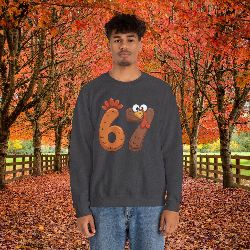 Funny 67 Turkey Thanksgiving Sweatshirt • Teacher Thanksgiving Shirt • Cute Fall Turkey Crewneck • Fall Classroom Shirt • Thanksgiving Outfit