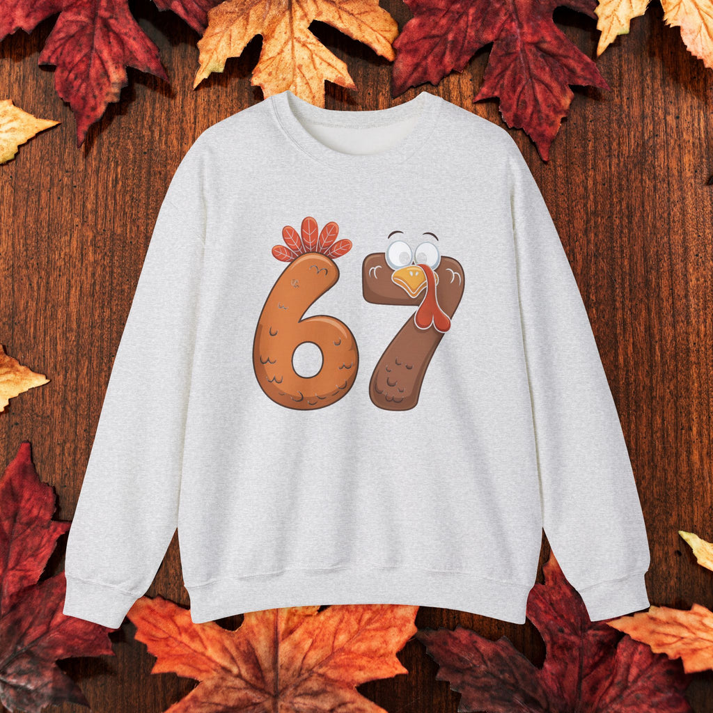 Funny 67 Turkey Thanksgiving Sweatshirt • Teacher Thanksgiving Shirt • Cute Fall Turkey Crewneck • Fall Classroom Shirt • Thanksgiving Outfit