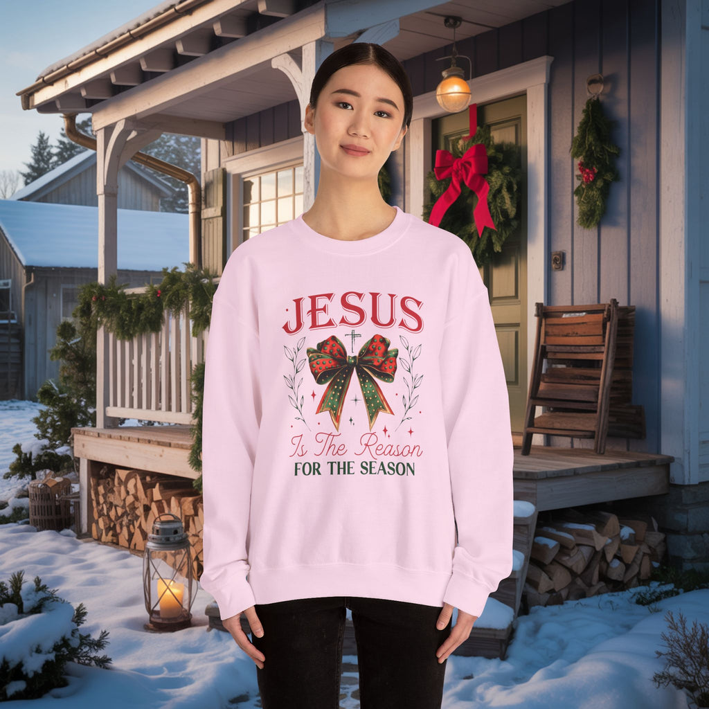 Jesus Is The Reason For The Season Sweatshirt | Christian Christmas Crewneck | Faith Holiday Sweater | Religious Xmas Gift | Nativity Christian Apparel