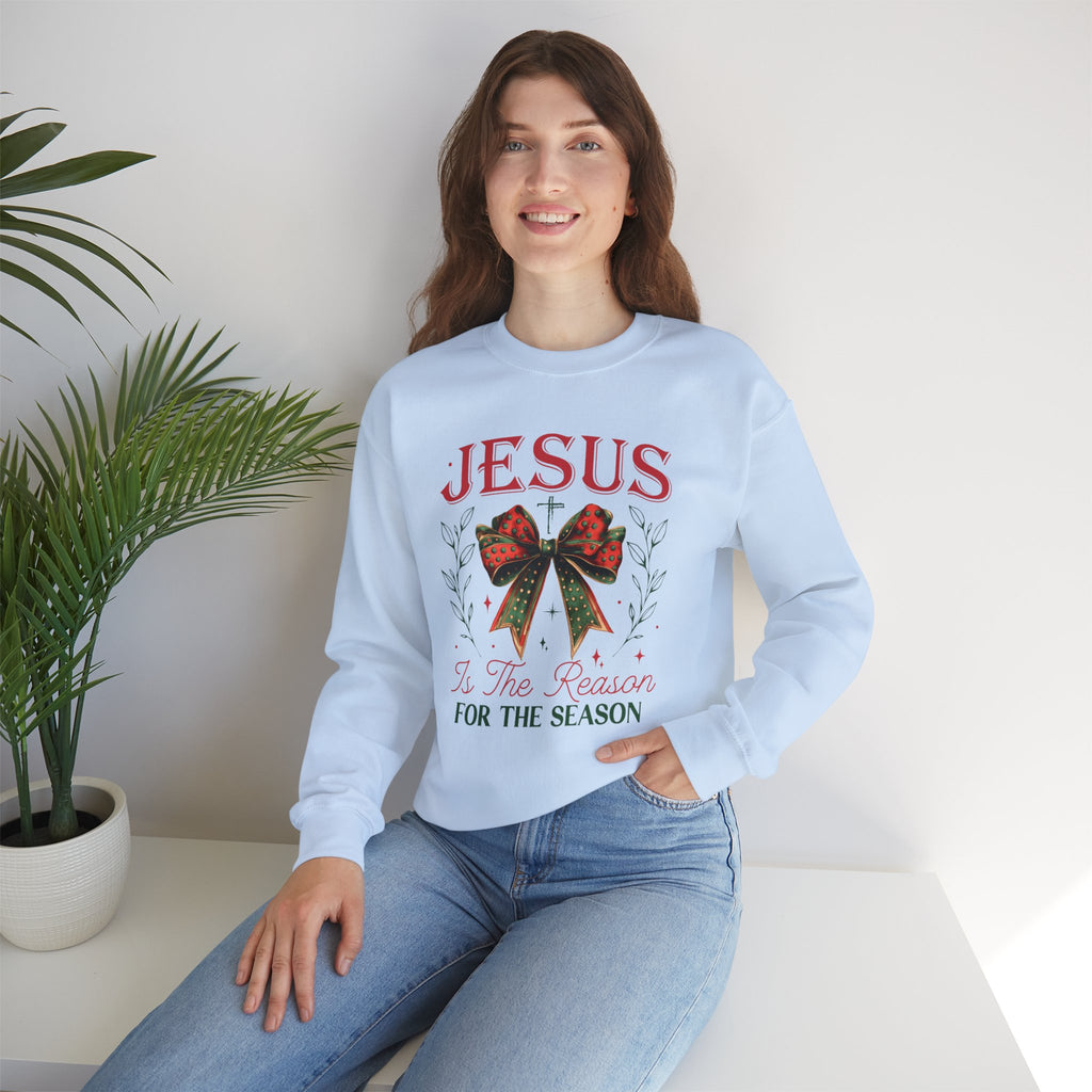 Jesus Is The Reason For The Season Sweatshirt | Christian Christmas Crewneck | Faith Holiday Sweater | Religious Xmas Gift | Nativity Christian Apparel