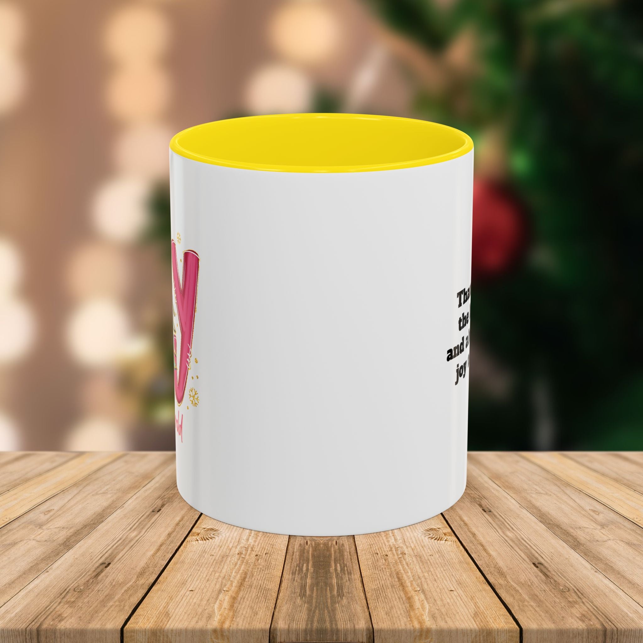 Custom Teacher Mug • Joy to the World Christmas Mug • Personalized Message on Back • Holiday Teacher Gift • 11oz or 15oz Coffee Cup