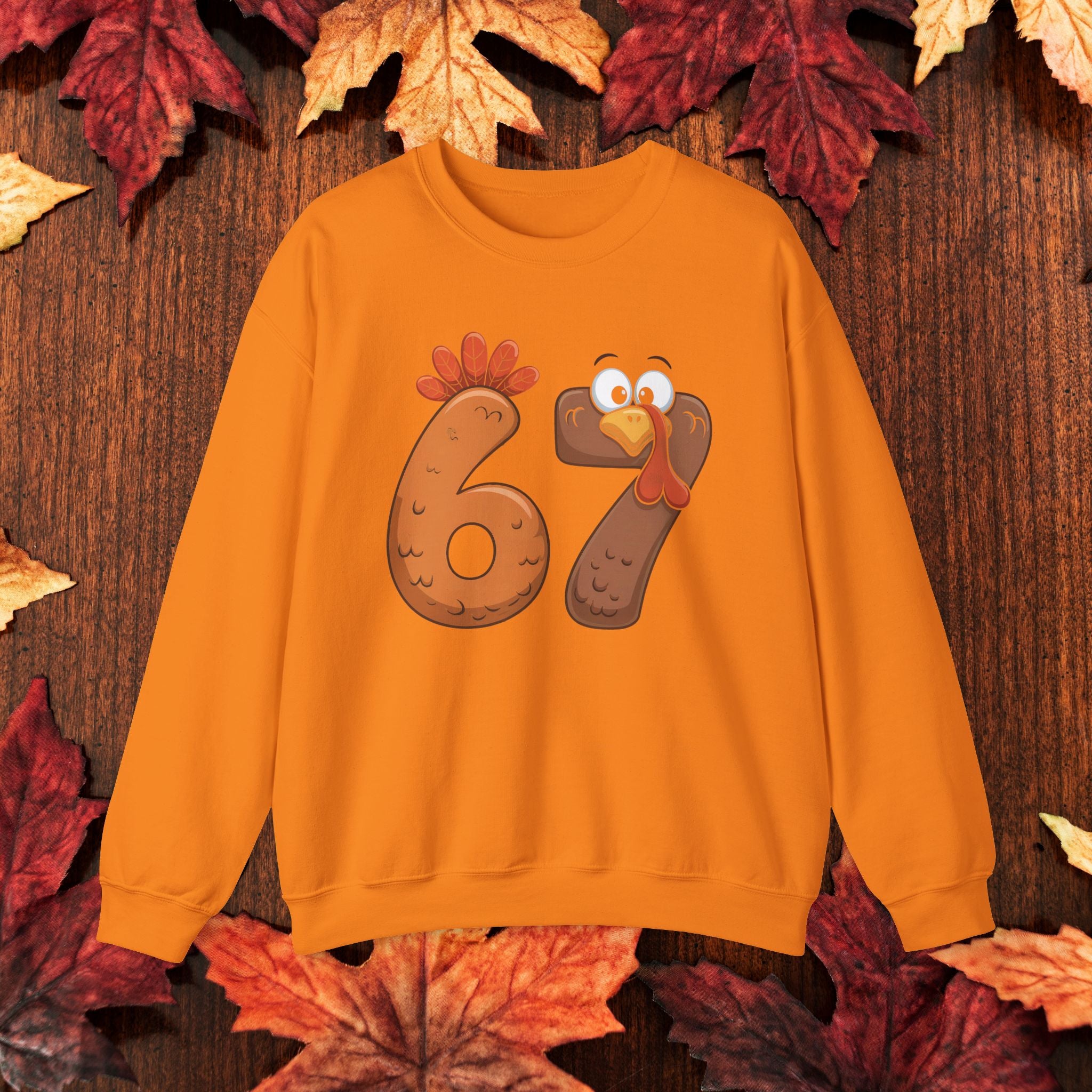 Funny 67 Turkey Thanksgiving Sweatshirt • Teacher Thanksgiving Shirt • Cute Fall Turkey Crewneck • Fall Classroom Shirt • Thanksgiving Outfit