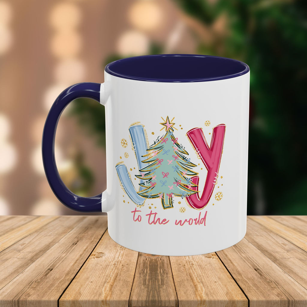 Custom Teacher Mug • Joy to the World Christmas Mug • Personalized Message on Back • Holiday Teacher Gift • 11oz or 15oz Coffee Cup
