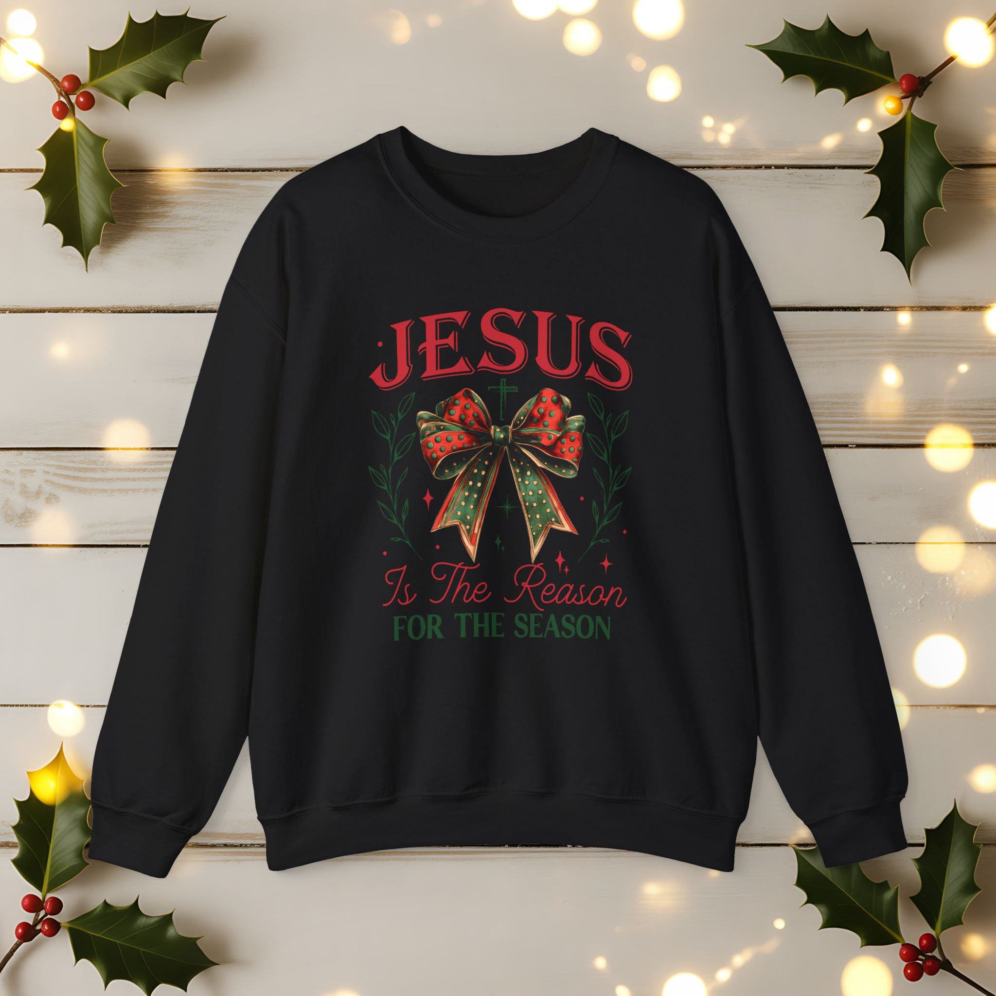 Jesus Is The Reason For The Season Sweatshirt | Christian Christmas Crewneck | Faith Holiday Sweater | Religious Xmas Gift | Nativity Christian Apparel