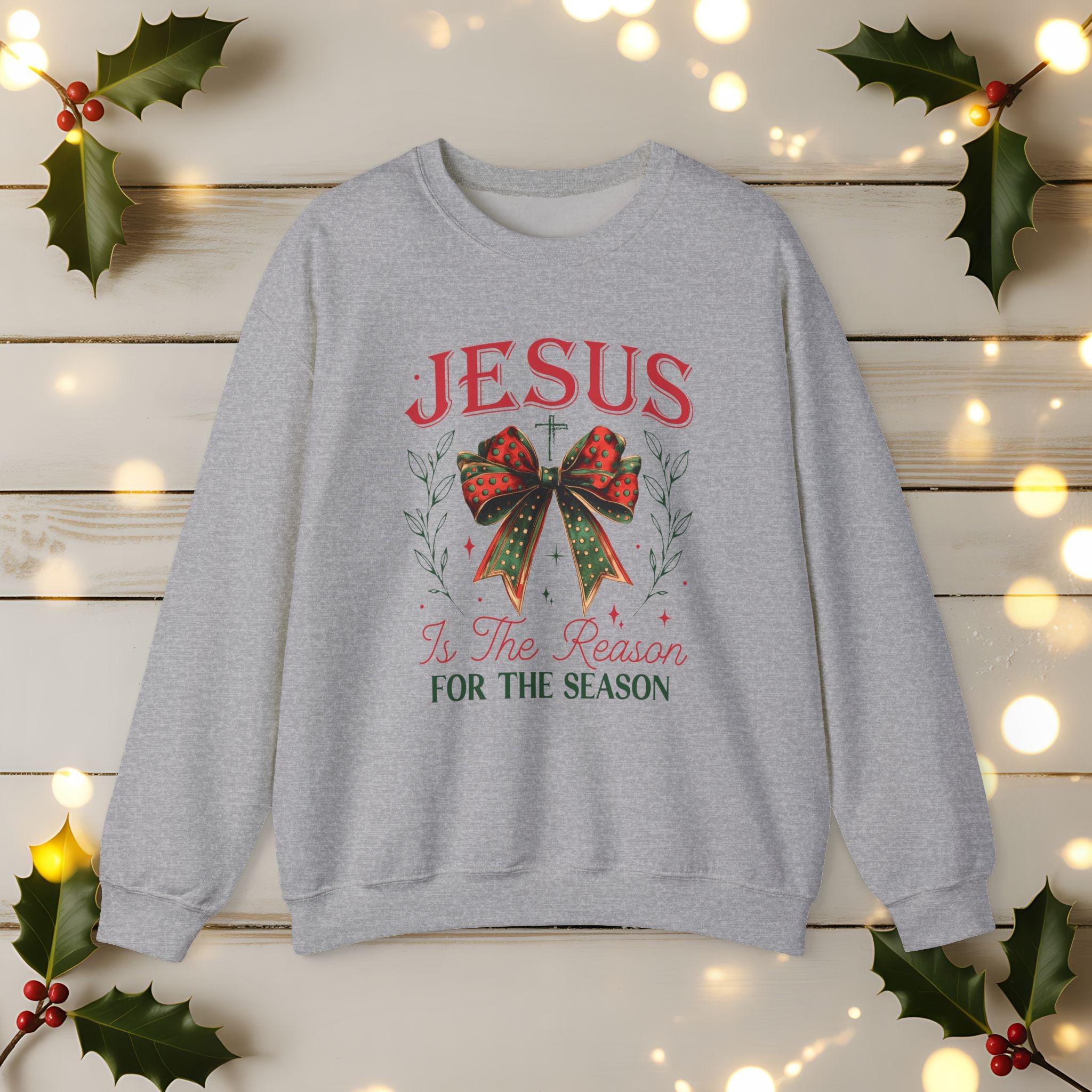 Jesus Is The Reason For The Season Sweatshirt | Christian Christmas Crewneck | Faith Holiday Sweater | Religious Xmas Gift | Nativity Christian Apparel