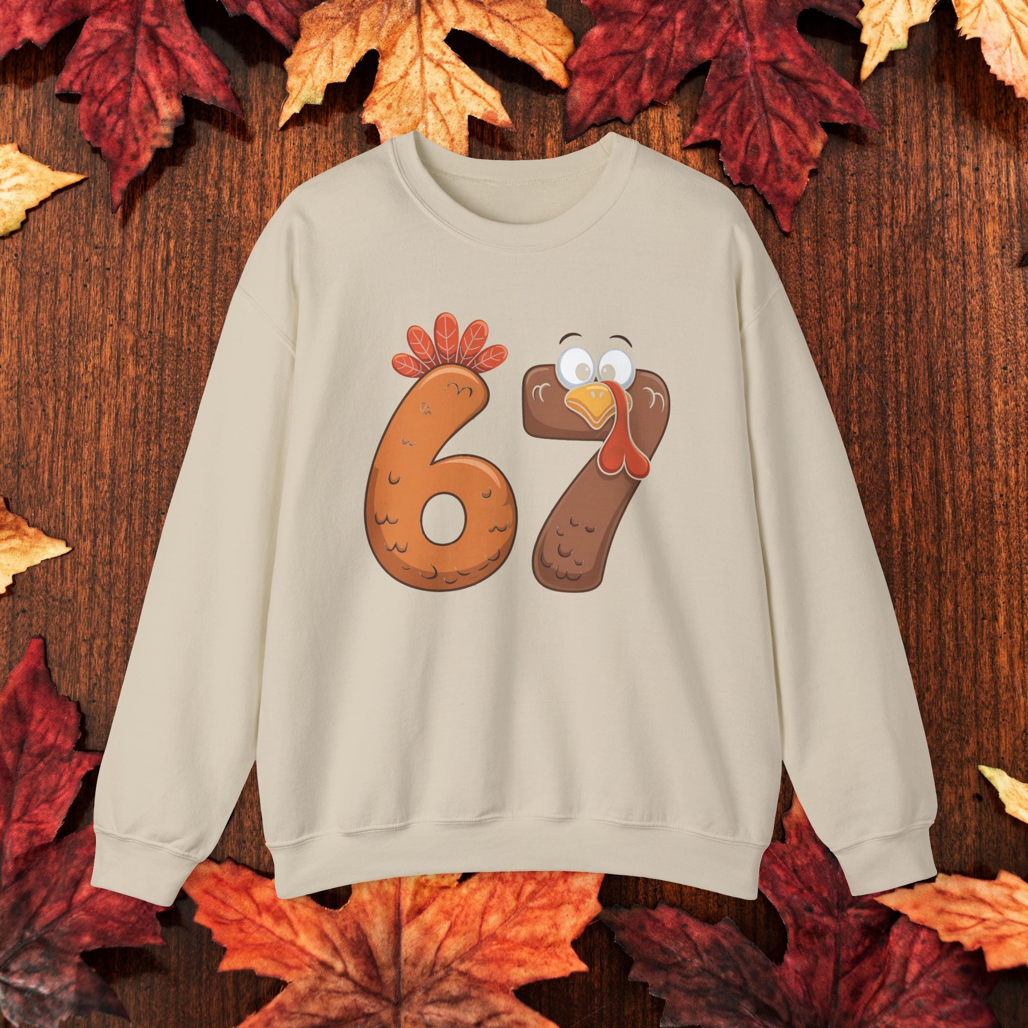 Funny 67 Turkey Thanksgiving Sweatshirt • Teacher Thanksgiving Shirt • Cute Fall Turkey Crewneck • Fall Classroom Shirt • Thanksgiving Outfit