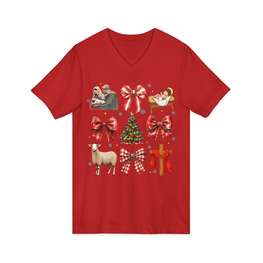 Nativity Christmas Shirt • Bella Canvas Christian Tee • Manger Scene T-Shirt • Faith Christmas Top • Holiday Jesus Shirt for Women