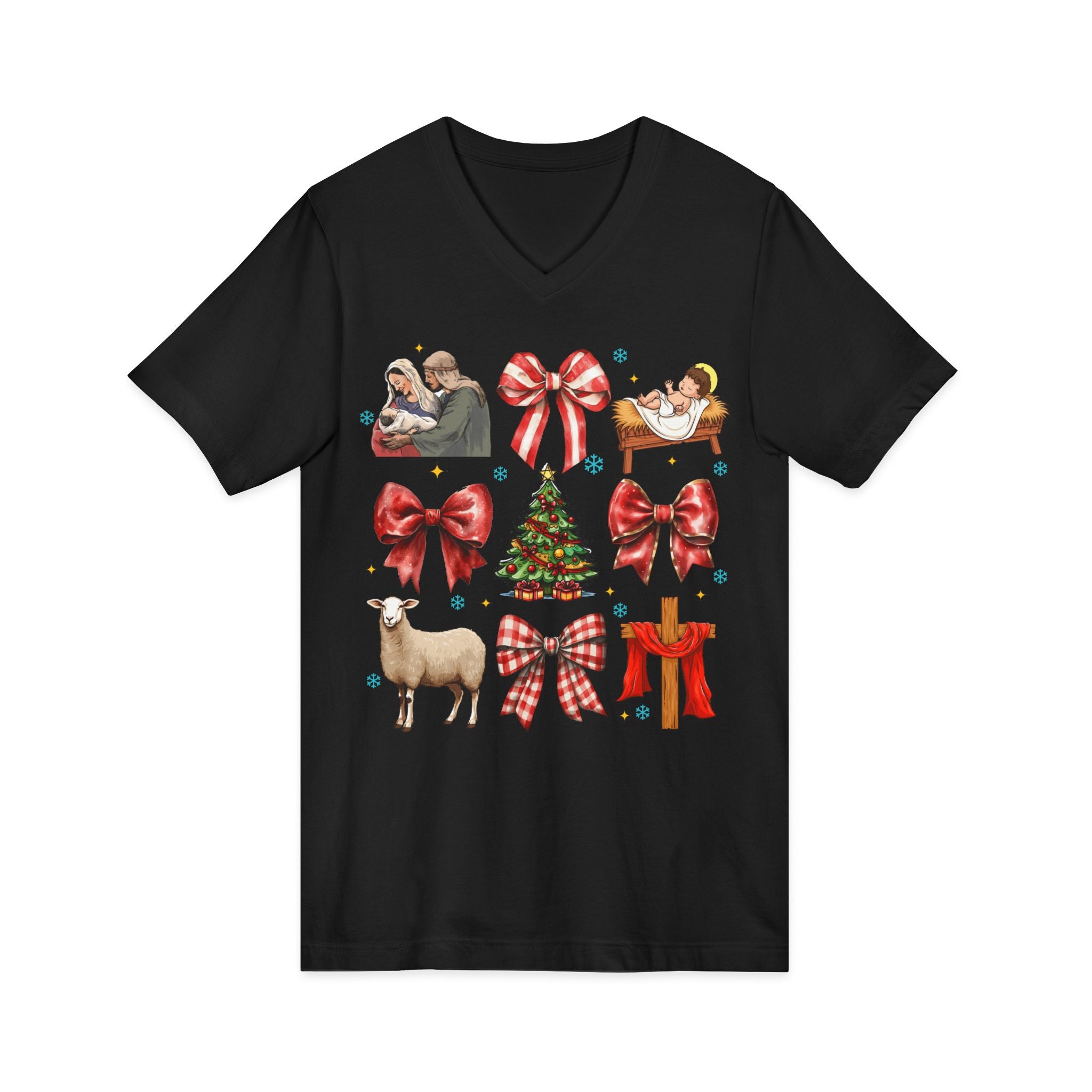 Nativity Christmas Shirt • Bella Canvas Christian Tee • Manger Scene T-Shirt • Faith Christmas Top • Holiday Jesus Shirt for Women